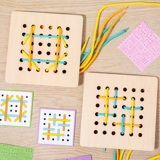 Montessori Lacing Board Pattern Game for Preschool Fine-Motor Skills