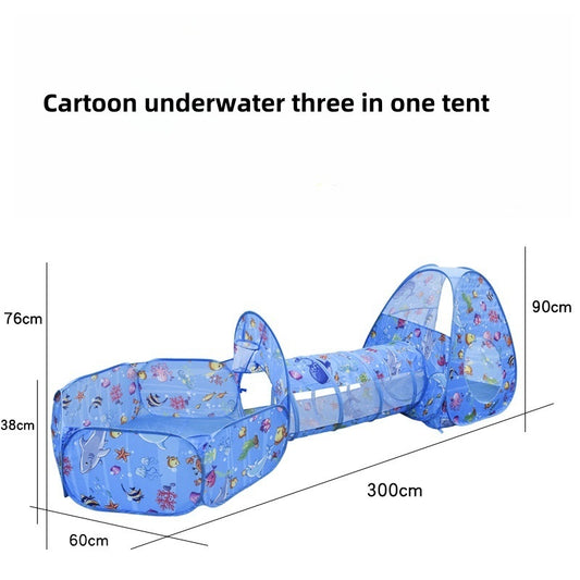 Underwater World 3-in-1 Kids Play Tent, Tunnel and Ball Pool