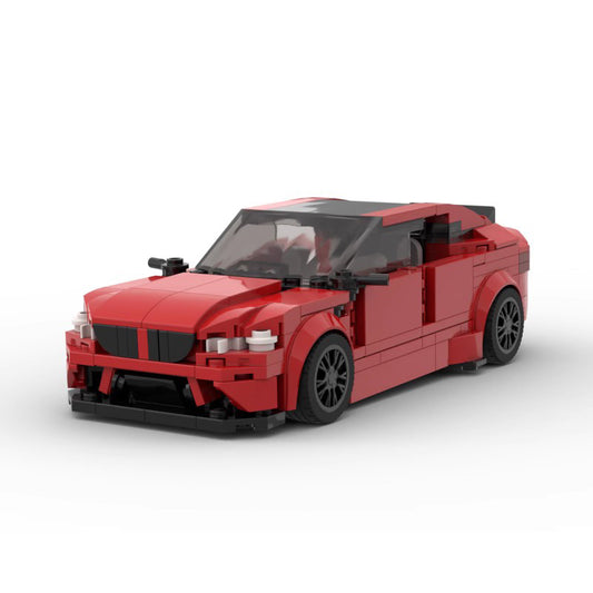 M5-Style Red Sports Sedan Building Bricks Model