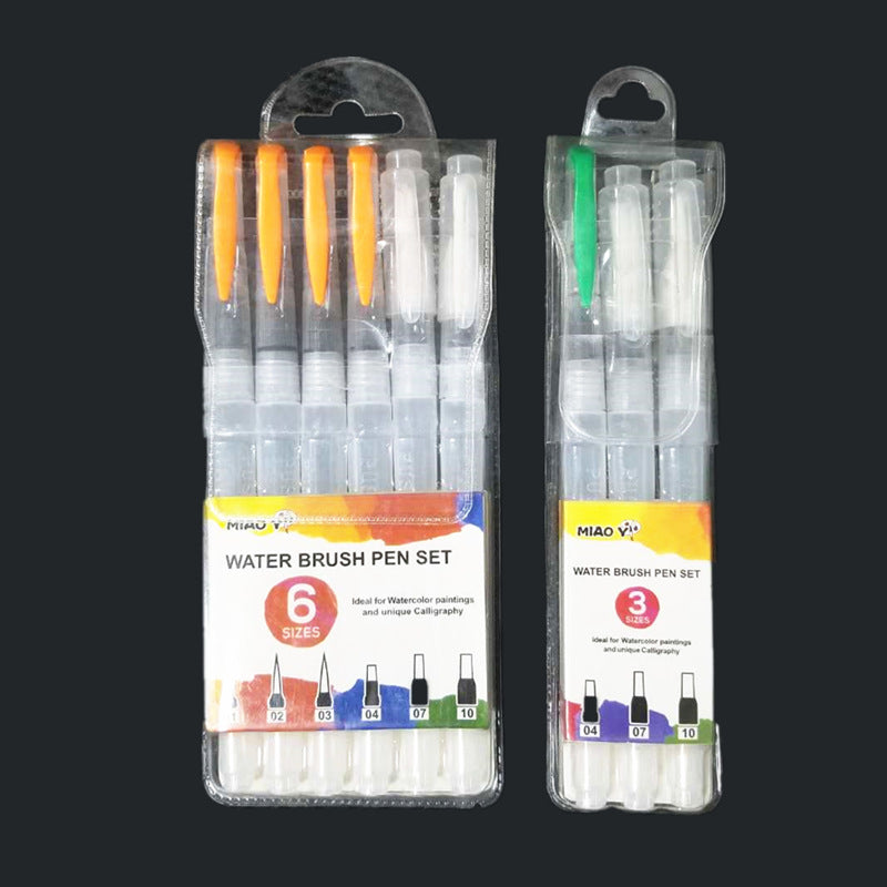 Refillable Water Brush Pen Set, 3 or 6 Sizes for Watercolor