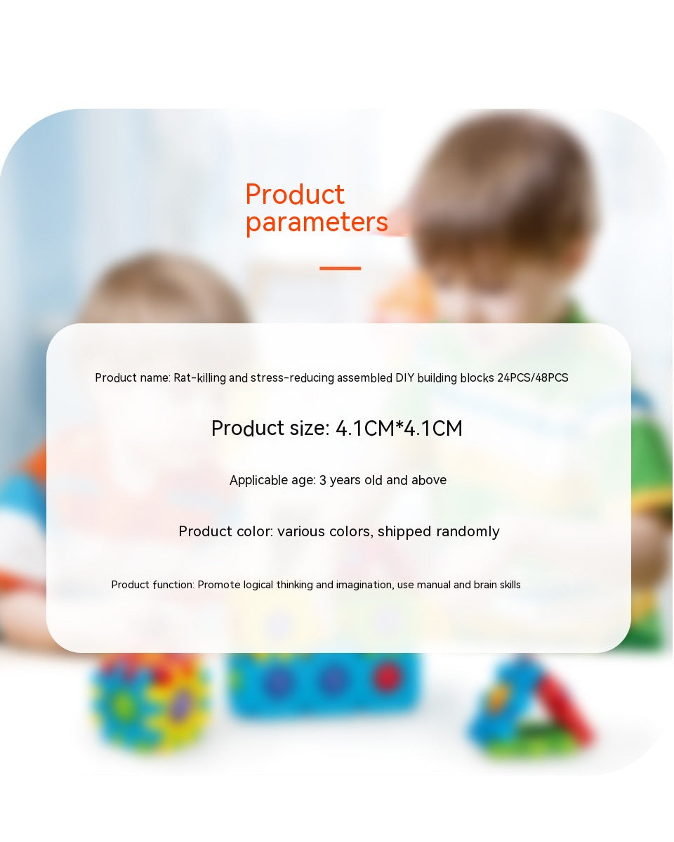 Press-and-Build Bubble Blocks — 48-Piece 3D Construction Set