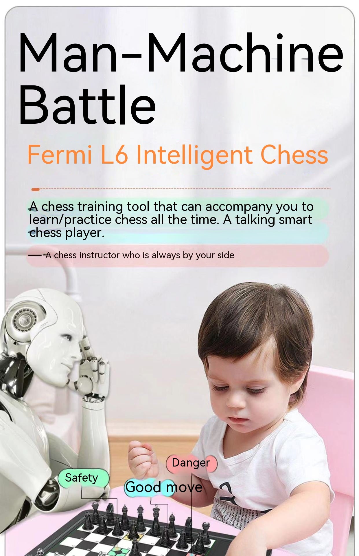 Portable AI Electronic Chessboard with E-ink Screen (Kids & Adults)