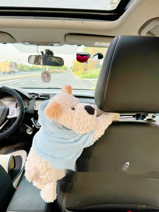 Plush Car Hanging Tissue Box – Cute Puppy Dispenser