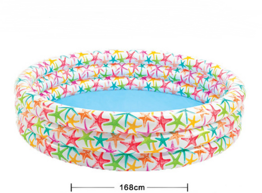 Round Inflatable Baby Pool 168×38 cm (Starfish Print)
