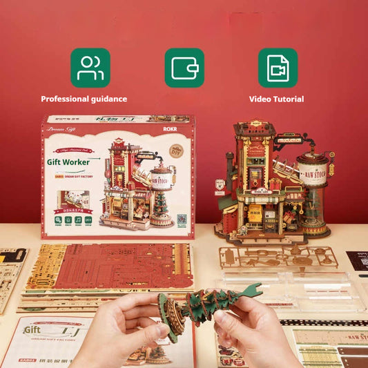 3D Wooden Puzzle – Gift Factory – Mechanical Music Box