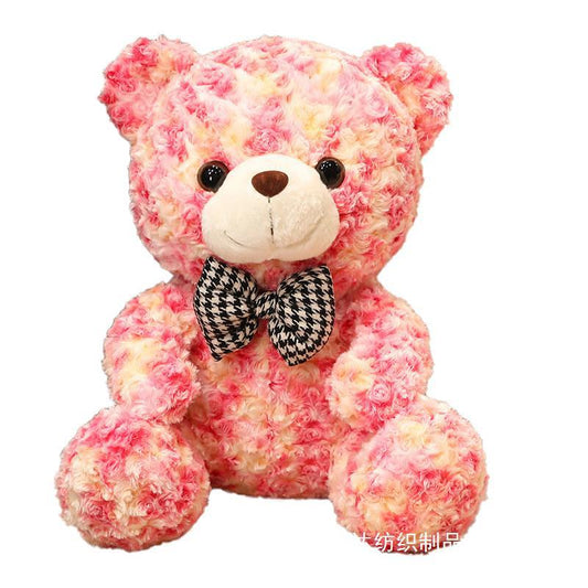 Rose Texture Teddy Bear Plush with Bow – 25 to 60 cm
