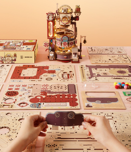 3D Wooden Puzzle - Chocolate Factory - DIY Model Kit (Japanese version)
