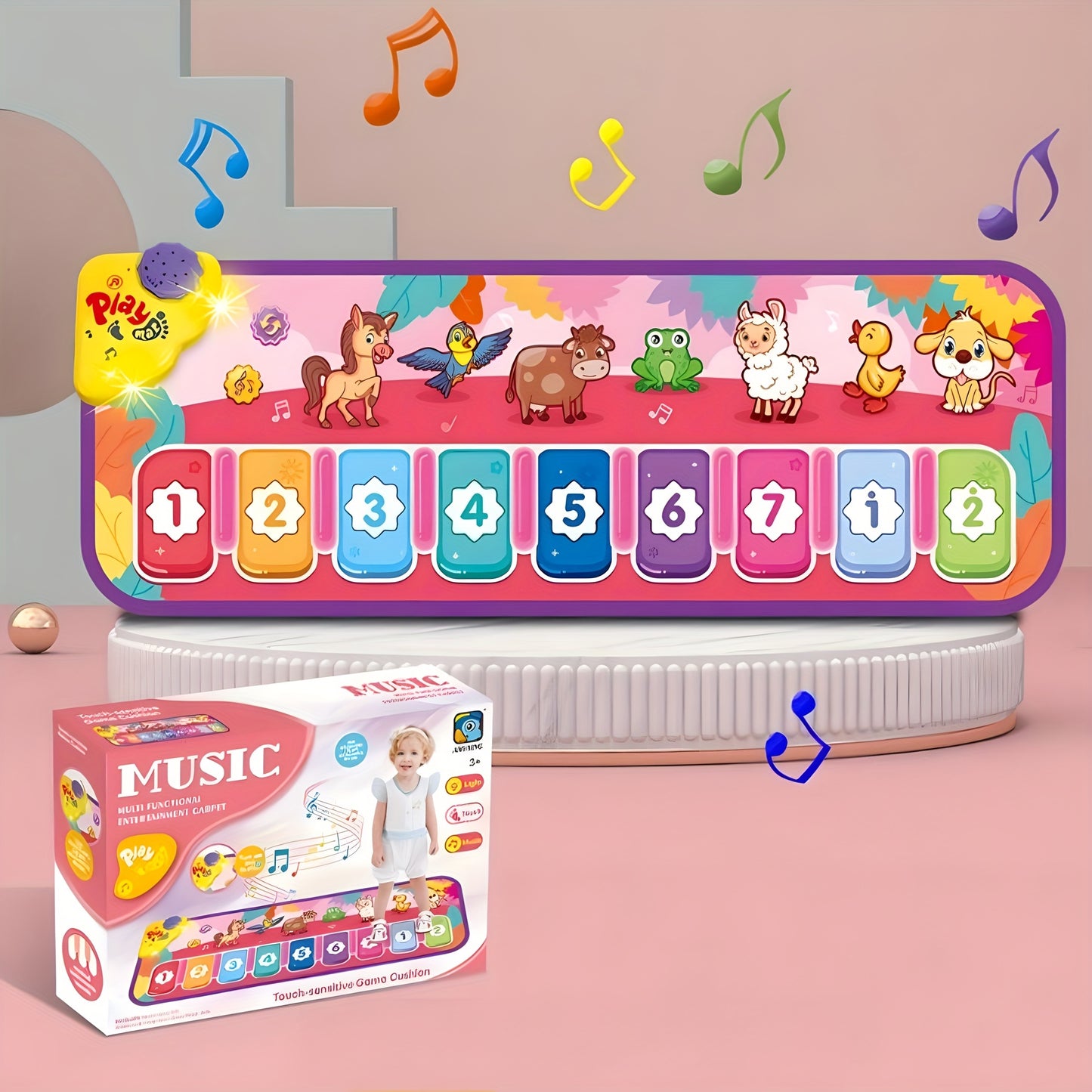 Minofox Animal Piano Music Mat with 25 Sounds and Touch Play