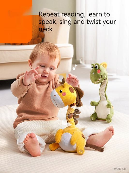 Interactive Talking Animal Plush – Records & Repeats (Giraffe/Zebra/Dino)