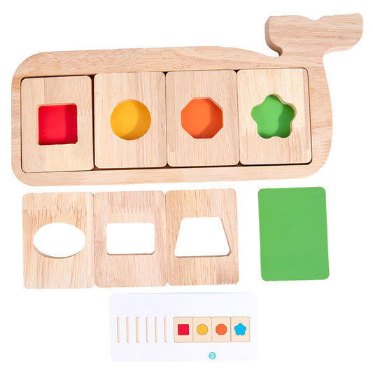 Wooden Color & Shape Logic Puzzle – Slide & Match (Ages 4–6)