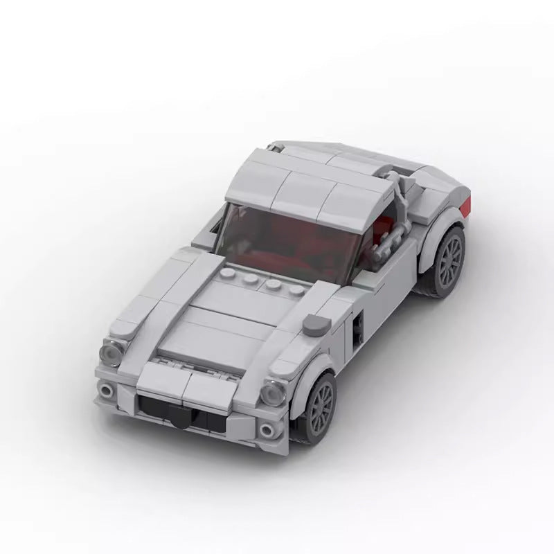 300 SLR Style Silver Racing Car Building Blocks, 289 pcs