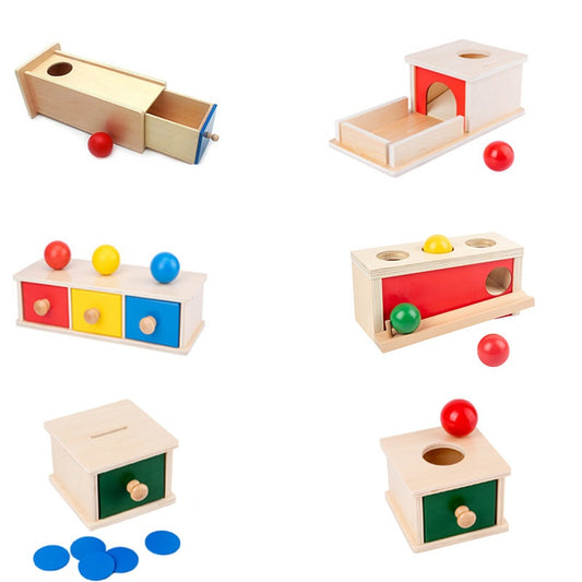 Early Education Montessori Coin Box Drawer Game for Babies