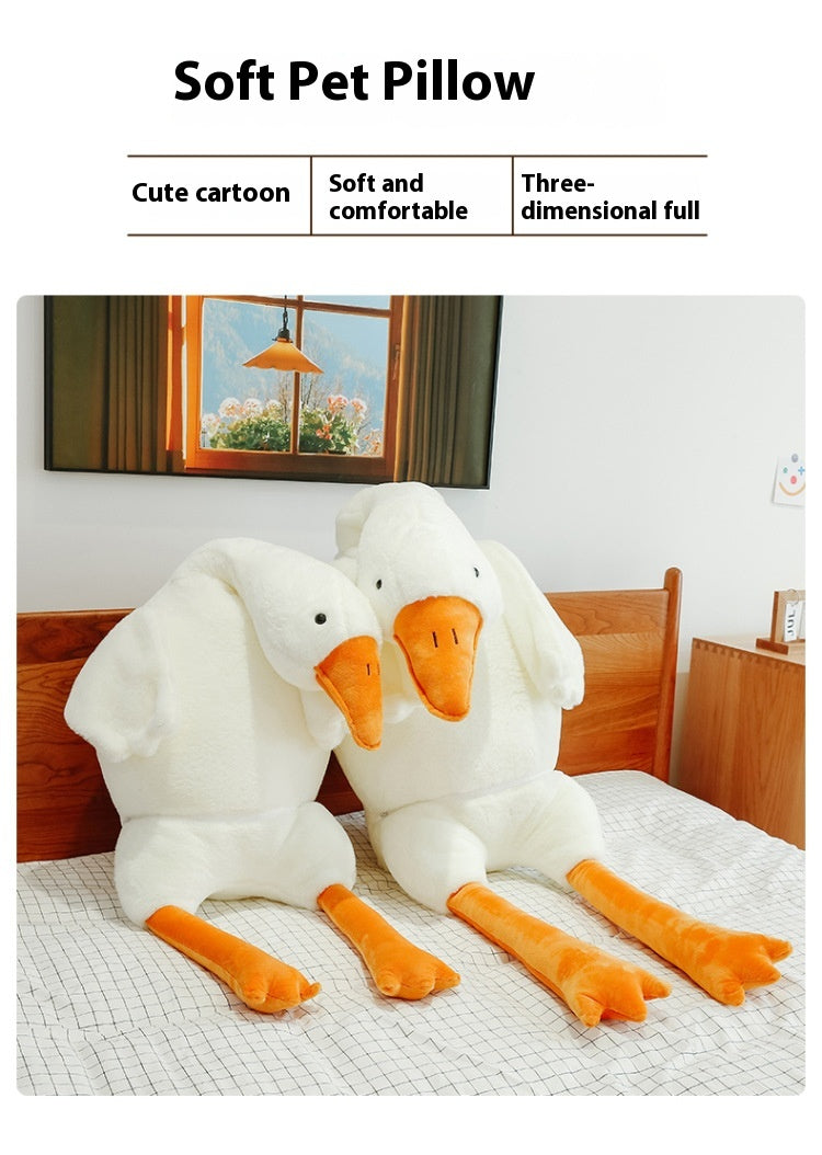 Giant White Goose Plush Body Pillow, 50 to 190 cm