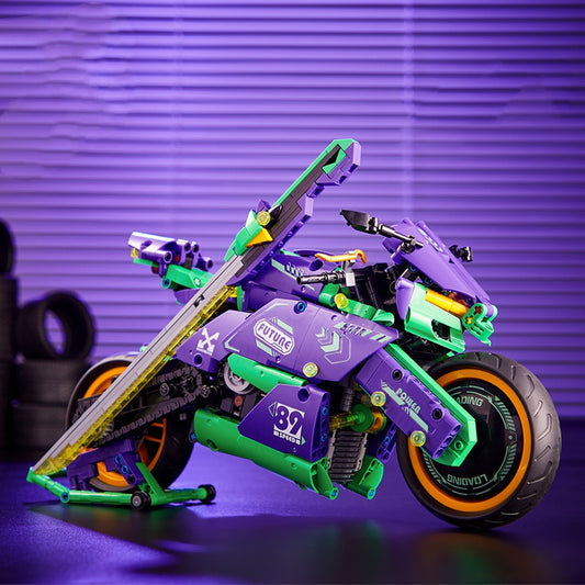 EVO Motorcycle Brick Kit in Purple and Green (998 pcs)