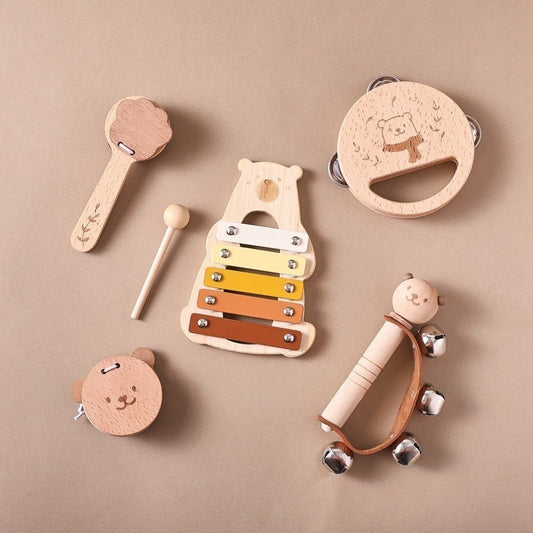 Wooden Orff Instrument Set for Kids – Little Bear Percussion Collection