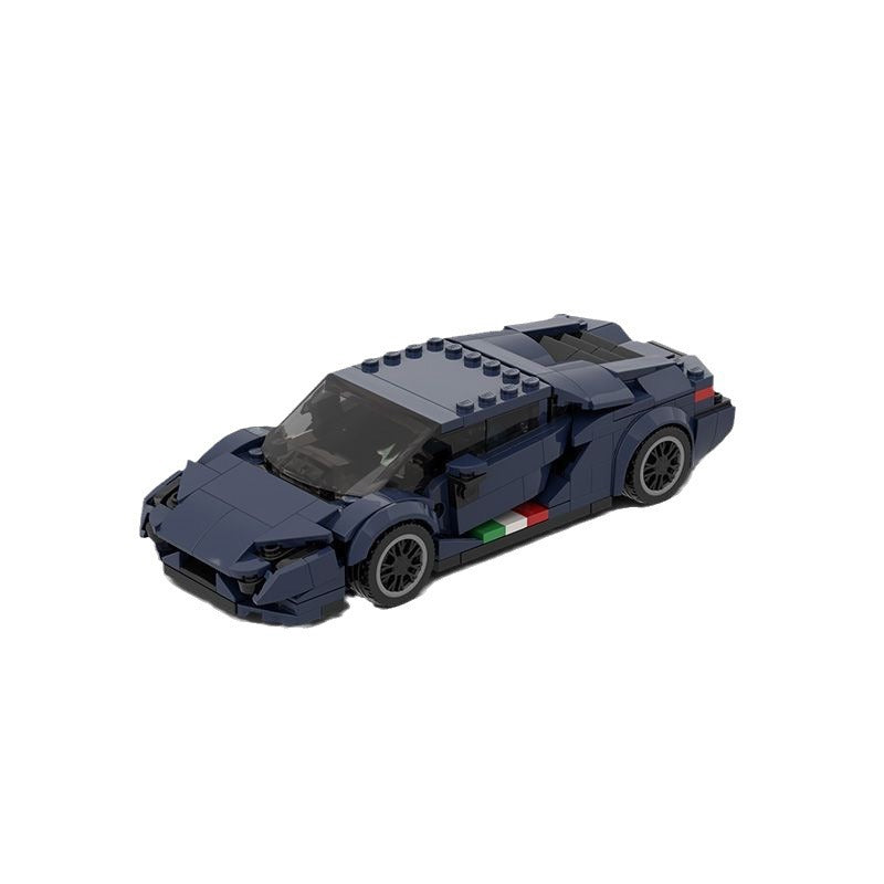 GT Supercar-Style Sports Car Building Blocks, 360 pcs (Navy Blue)