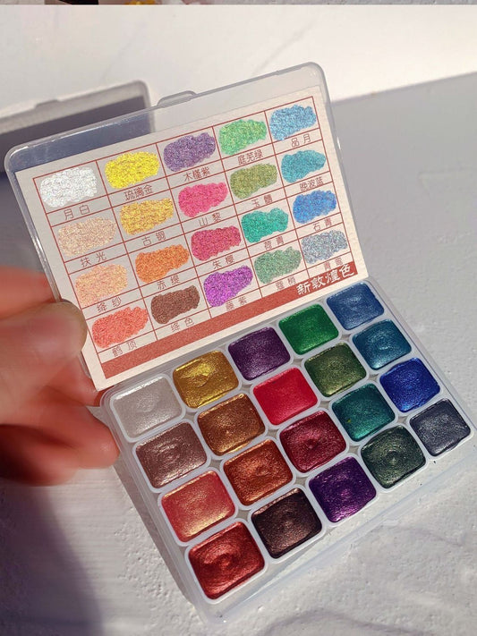 Pearlescent Watercolor Paint Set, 60 Colors in 1 ml Pans