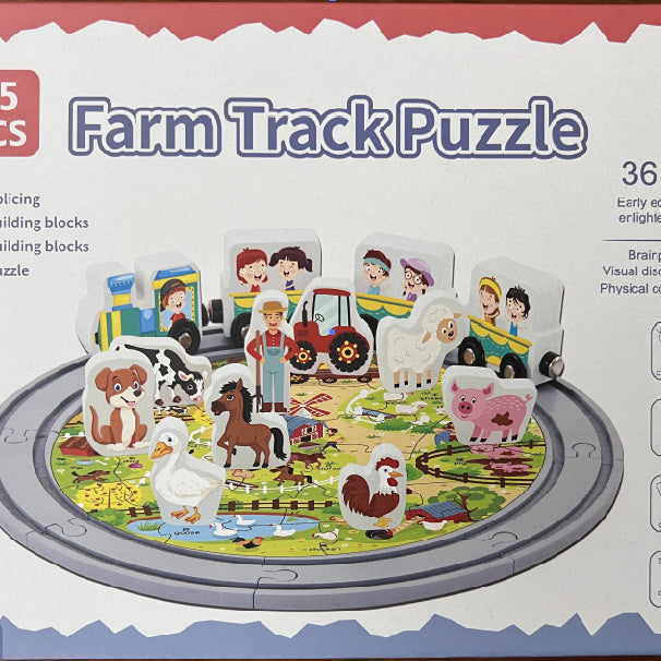 Farm Rail Puzzle – 45-Piece Round Track Playset for Kids