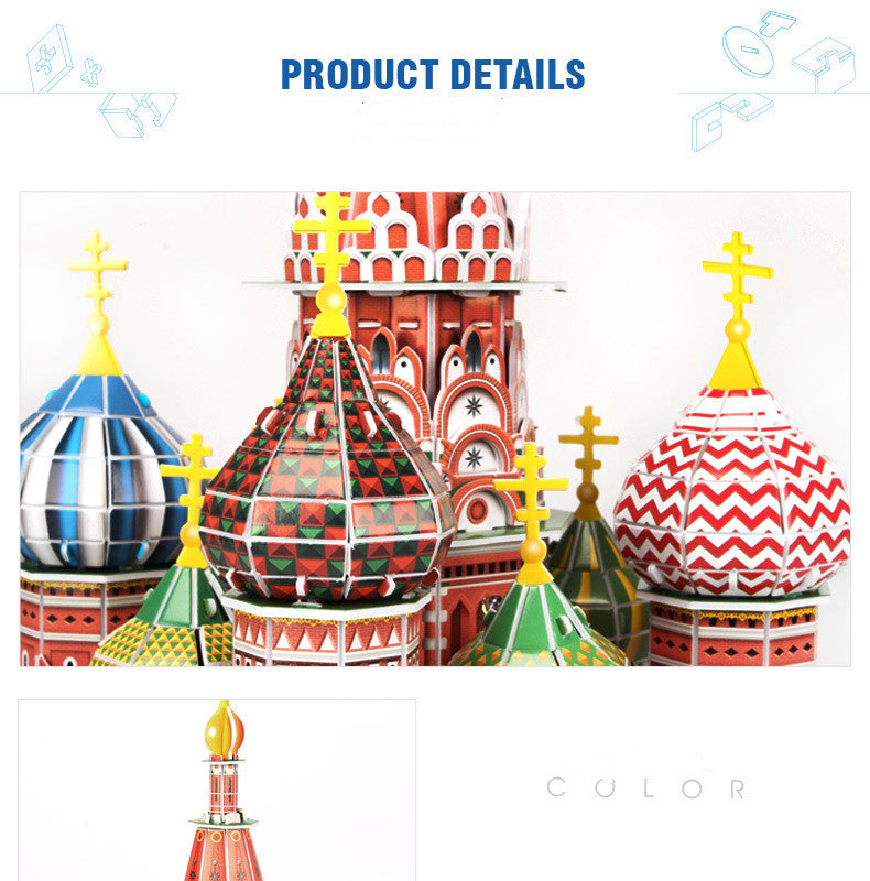 3D Paper Puzzle – Saint Basil’s Cathedral (LED Edition) – DIY Model Kit