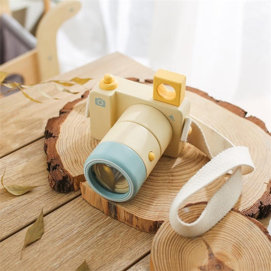 Wooden Kaleidoscope Camera Toy for Pretend Photography