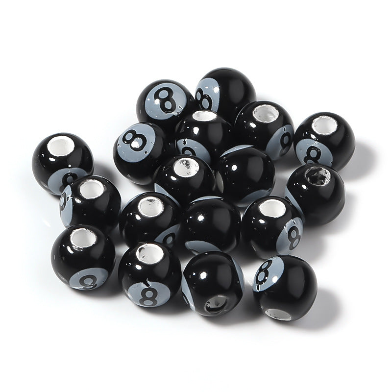 Ceramic Black 8-Ball Beads (20pcs) – 8/10/12 mm
