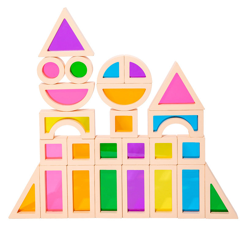 Acrylic Rainbow Window Blocks, 25-Piece Light-Play Set