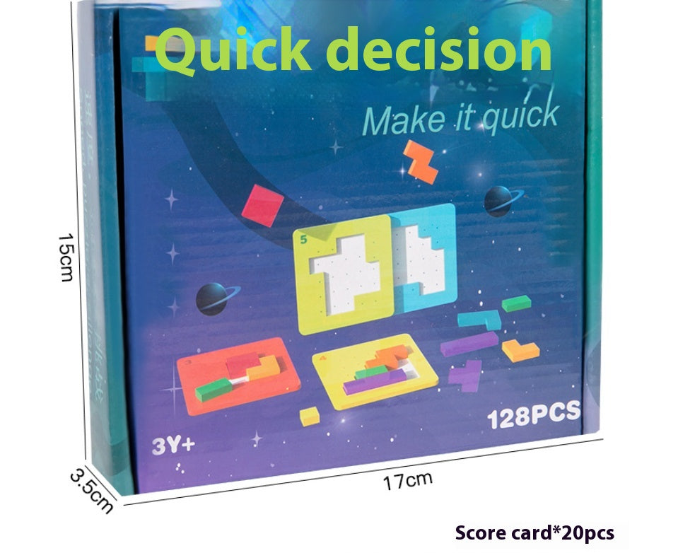 Quick Fix Wooden Block Puzzle – Challenge Cards Brain Teaser