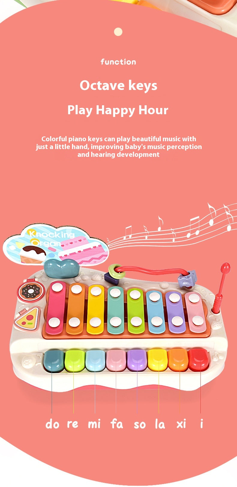 2-in-1 Baby Xylophone Piano – Educational Eight-Tone Toy