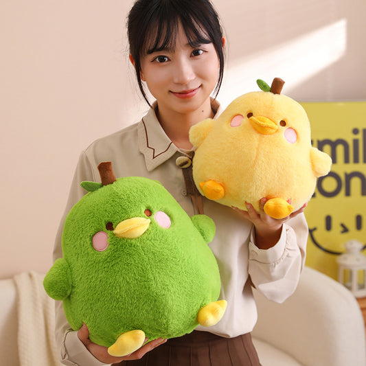 Pear Duck Plush – Cute Fruit Sleep Hug Pillow (20/30/40 cm)