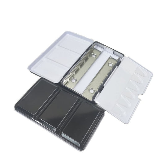 Solid Watercolor Iron Box, Triple-Fold Empty Palette (12/24/48)