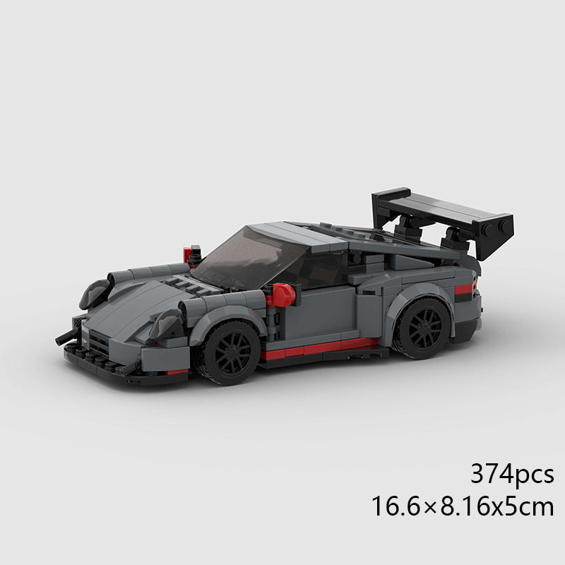 GT3-Style Track Car Building Blocks (17.4×7.6×4.6 cm, 374 pcs)