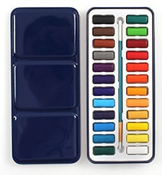 Xiller Solid Watercolor Beginner Set in Metal Tin (12/18/24 Colors)