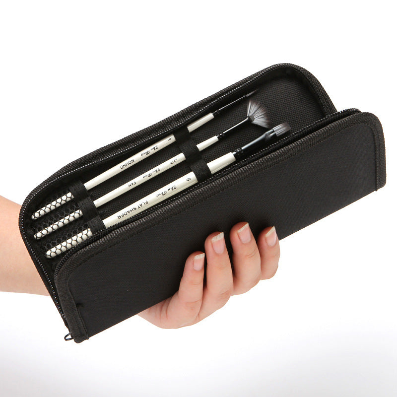 10-Piece Nylon Watercolor Brush Set with Zip Case (18-20 cm)