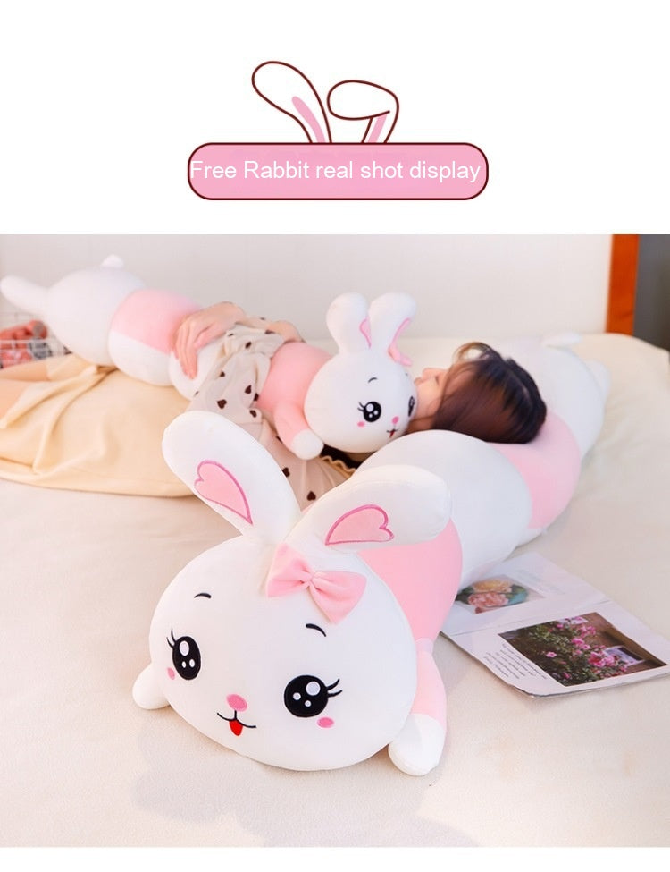 Puppy Rabbit Plush Toy Pillow – Soft Pink Body Pillow (70–150 cm)