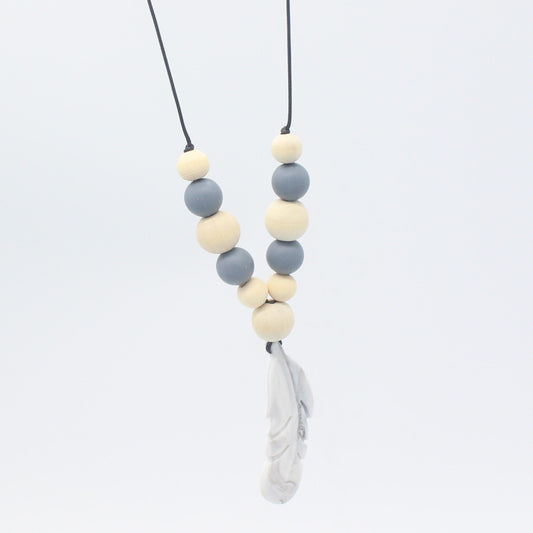 Feather Silicone Teether Necklace for Babies