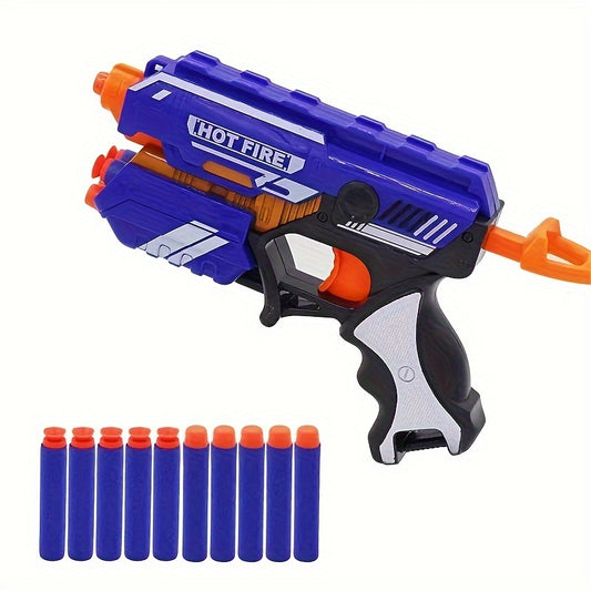 Children’s Blue Soft Bullet Dart Blaster Toy Gun with 10 Foam Darts