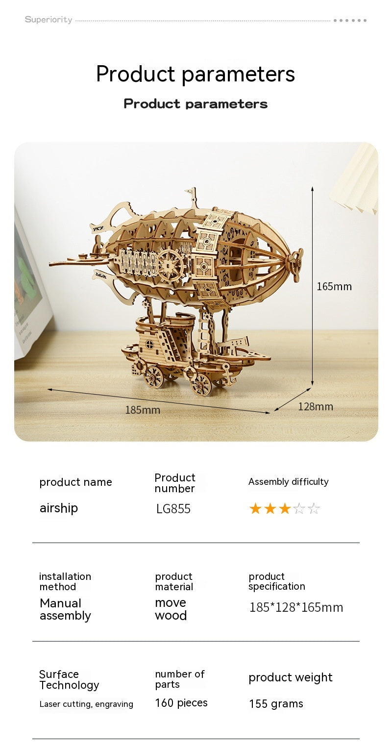 3D Wooden Puzzle - Airship - DIY Model Kit