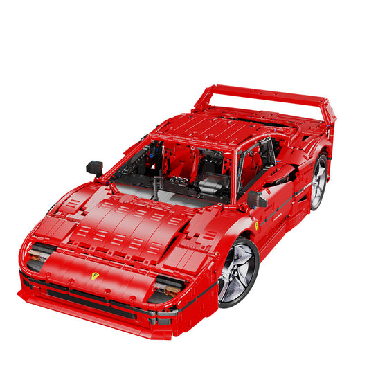 F40-Style Red Supercar Building Bricks Model, 1:8 (4026 pcs)