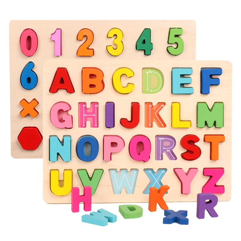 Wooden Alphabet & Numbers Learning Pieces – No Board (4 Variants)