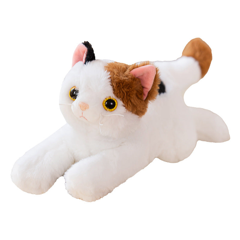 Cute Kitten Plush Toy – 50 cm Soft Cat (Gray, Calico, White)