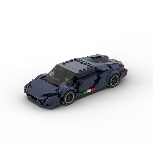 GT Supercar-Style Sports Car Building Blocks, 360 pcs (Navy Blue)