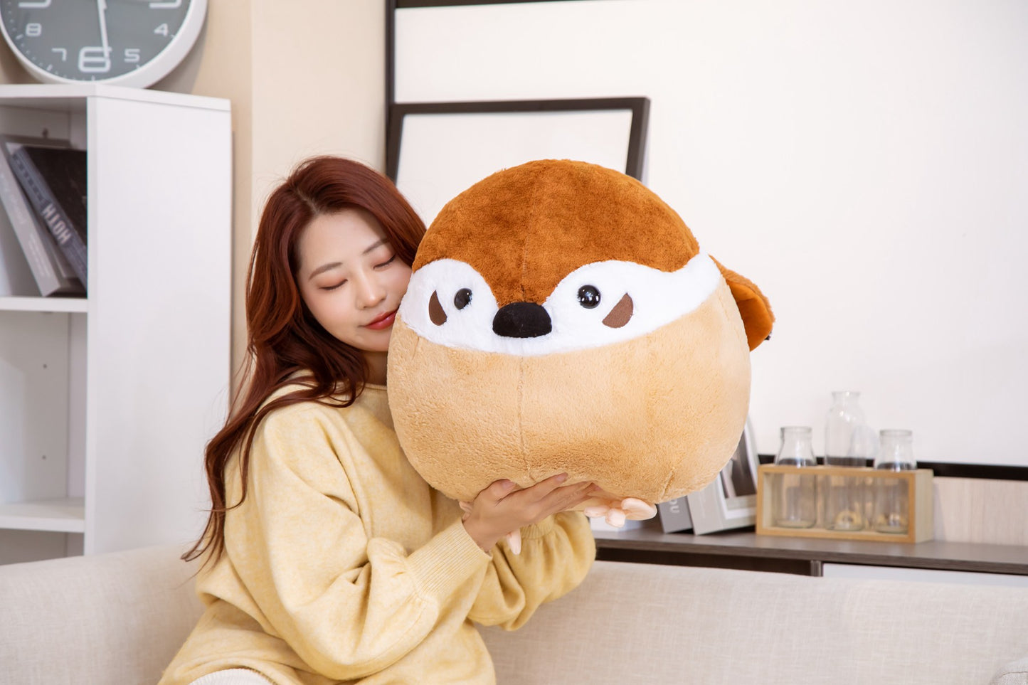 Cute Spherical Sparrow & Crow Plush Cushion Pillow (35/40 cm)