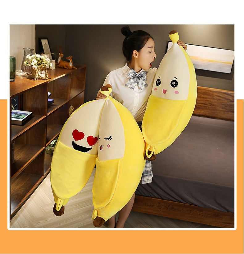 Banana Plush Pillow Cushion – Cute Face Hugger in 40, 60, 80 cm