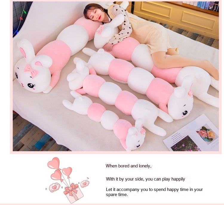 Puppy Rabbit Plush Toy Pillow – Soft Pink Body Pillow (70–150 cm)