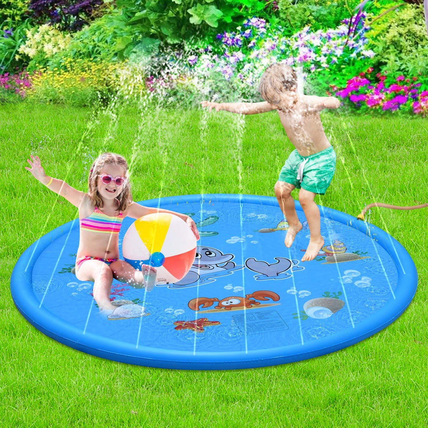 Durable Kids Splash Pad Sprinkler Mat - 100 cm or 170 cm