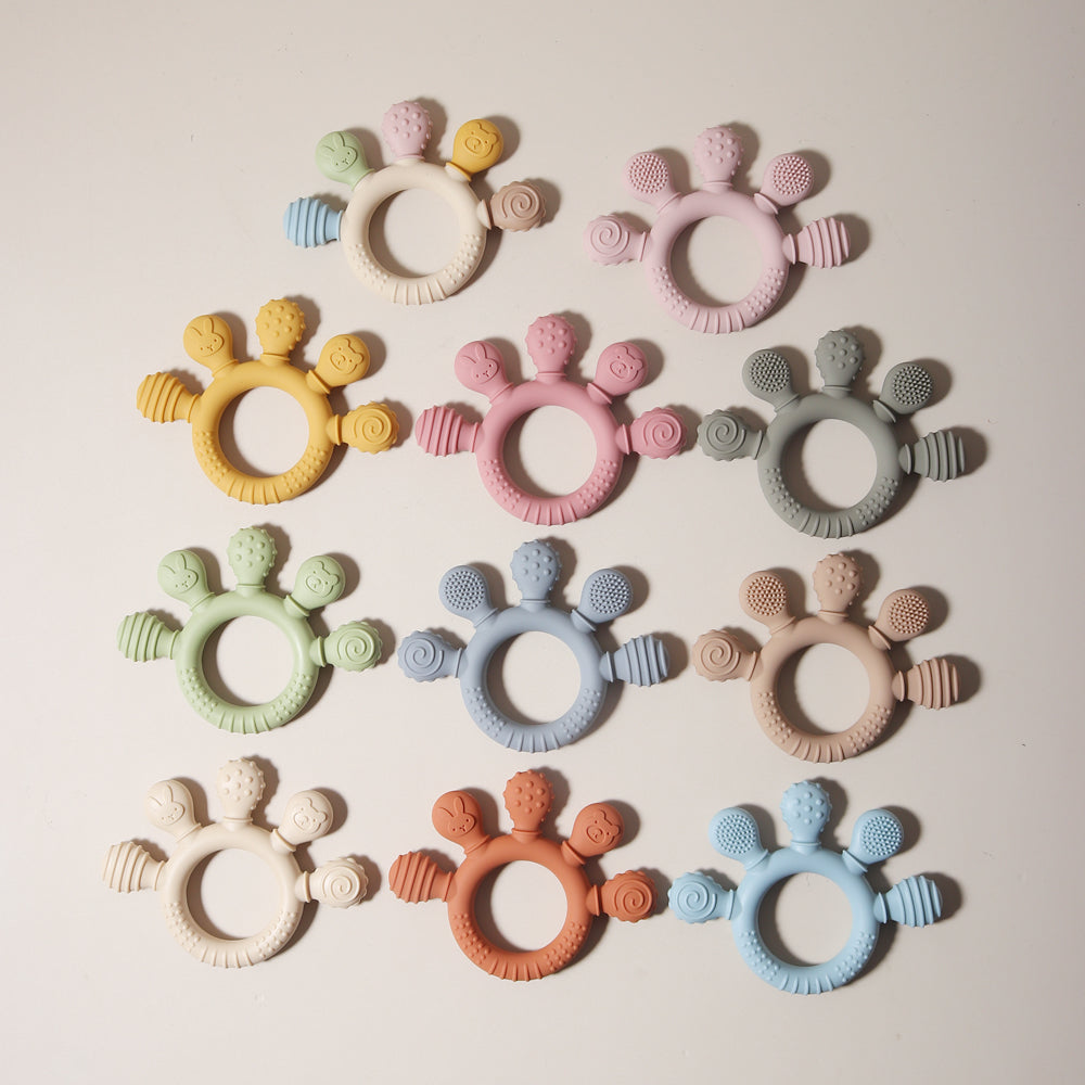 Silicone Palm Teether With Storage Case | Multi-Texture, 3+ Months