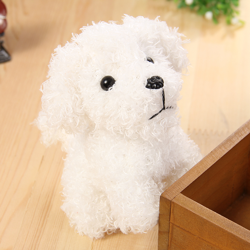 Mini Teddy Dog Plush Keychain Pendant, 10 cm