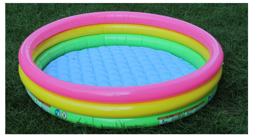 Fluorescent Three-Ring Baby Pool 86×25 cm with Soft Floor