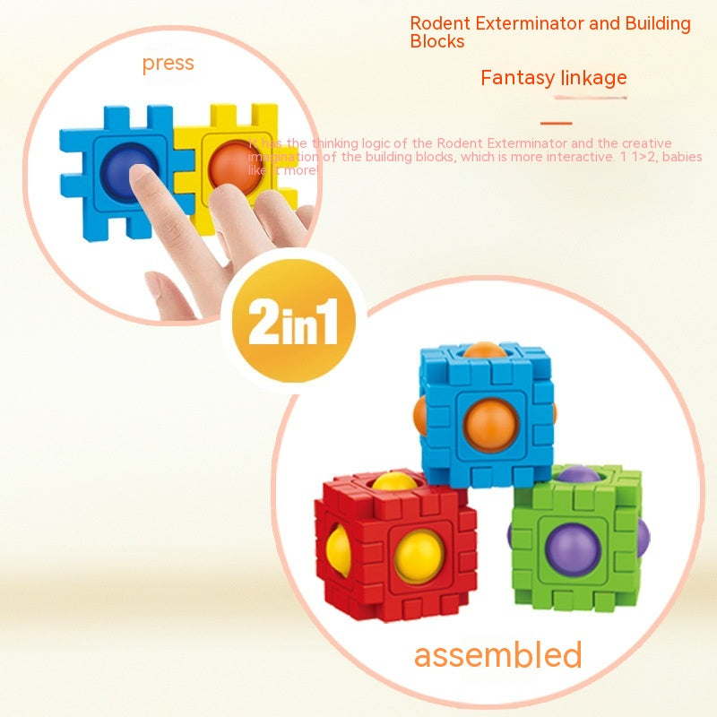 Press-and-Build Bubble Blocks — 48-Piece 3D Construction Set
