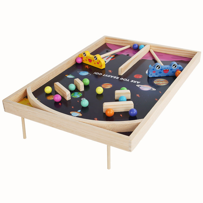2-Player Wooden Space Battle Board Game for Kids